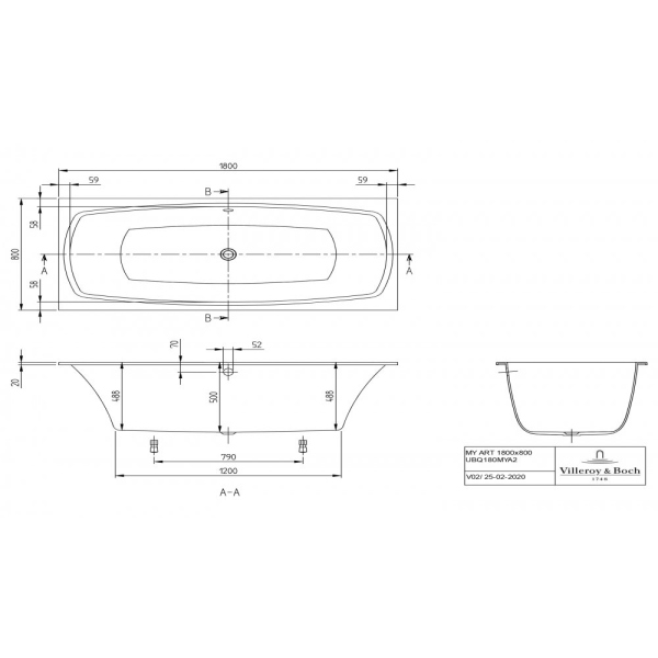 Ванна Villeroy&Boch My Art UBQ180MYA2V-01