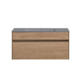 Тумба с раковиной Vincea Chiara 1000 подвесная, 1 выкатной ящик soft-close, N.Oak, VMC-2C100NO+VCB-13100W