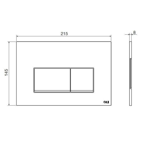 Кнопка смыва OLI Strim 641506 хром матовый