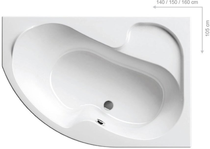 Акриловая ванна Ravak Rosa 150x105 CJ01000000, правая