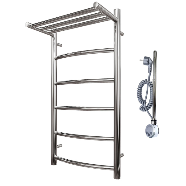 Полотенцесушитель электрический Point PN04148PE П5 400x800 с полкой левый/правый, хром