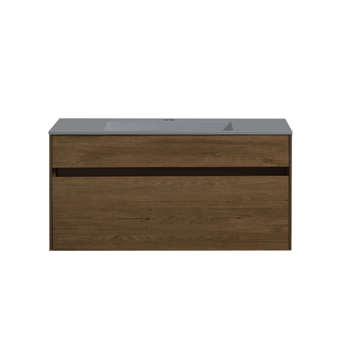 Тумба с раковиной Vincea Chiara 1000 подвесная, 1 выкатной ящик soft-close, T.Oak, VMC-2C100TO+VCB-13100G