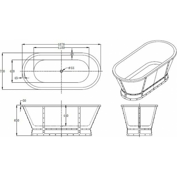 Акриловая ванна BelBagno BB35