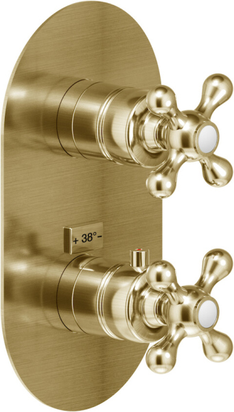 GRC5102BR GRAZIA термастатический смеситель на 2 потребителя (внешняя часть), бронза