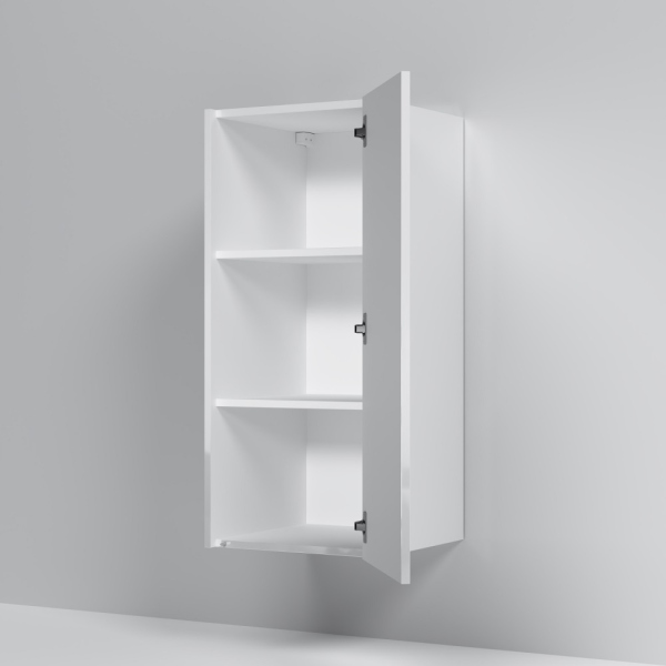 Шкаф с полками 40 см, высота 90 см, белый глянец, универсальный AM.PM Func, M8FCH04029WG
