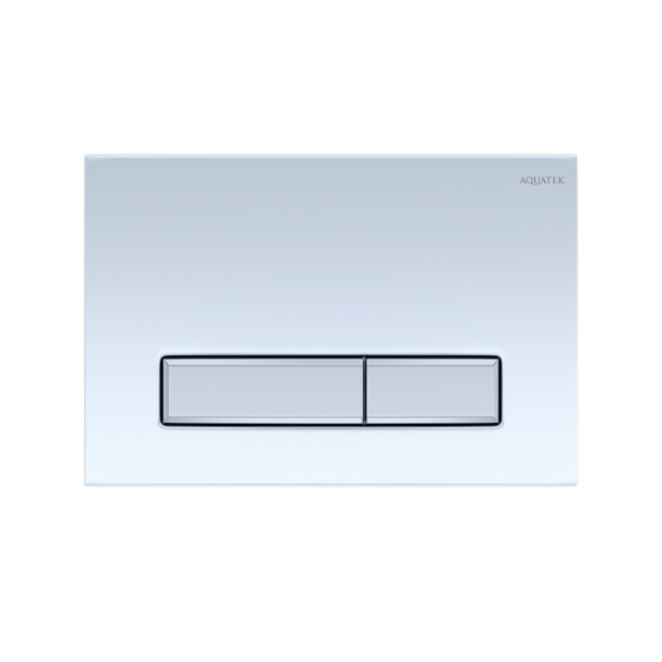 Клавиша смыва Aquatek Slim KDI-0000030 Белая глянцевая Хром