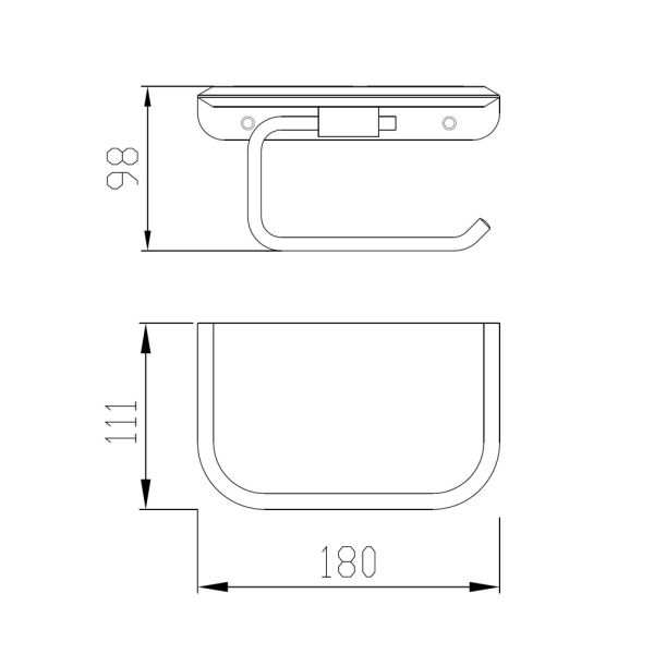 Бумагодержатель с полкой для телефона ABBER Nord AA1530G золото матовое