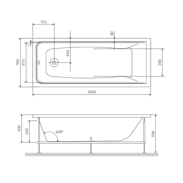 Каркас для ванны AM.PM Gem W90A-160-070W-R Каркас для ванны AM.PM Gem W90A-160-070W-R