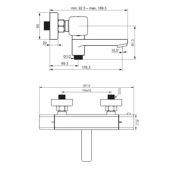 Смеситель для ванны и душа c термостатом Damixa Gala, 533000000