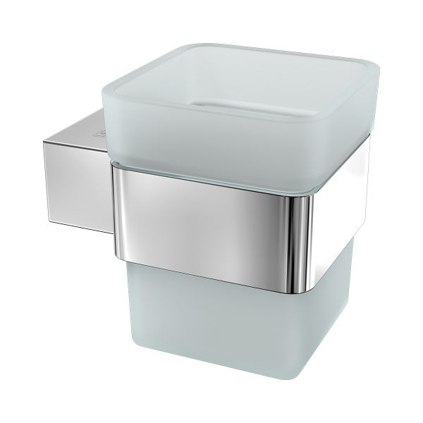 Стакан для зубных щёток Lemark SMOOTH LINE с держателем, хром (9731013) Стакан для зубных щёток Lemark SMOOTH LINE с держателем, хром (9731013)