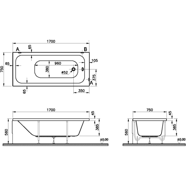 Ванна VITRA OPTIMUM NEO, 64570001000 Ванна VITRA OPTIMUM NEO, 64570001000