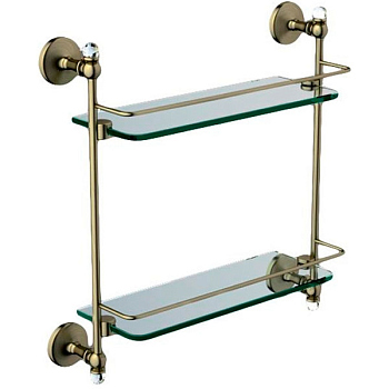 Полка стеклянная ART&MAX ANTIC CRYSTAL AM-E-2682BSJ-Br, Бронза