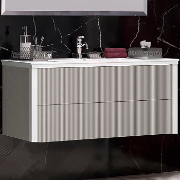 Тумба без раковины Opadiris Рубинно 120, подвесная, серый глянцевый, 00-00006372