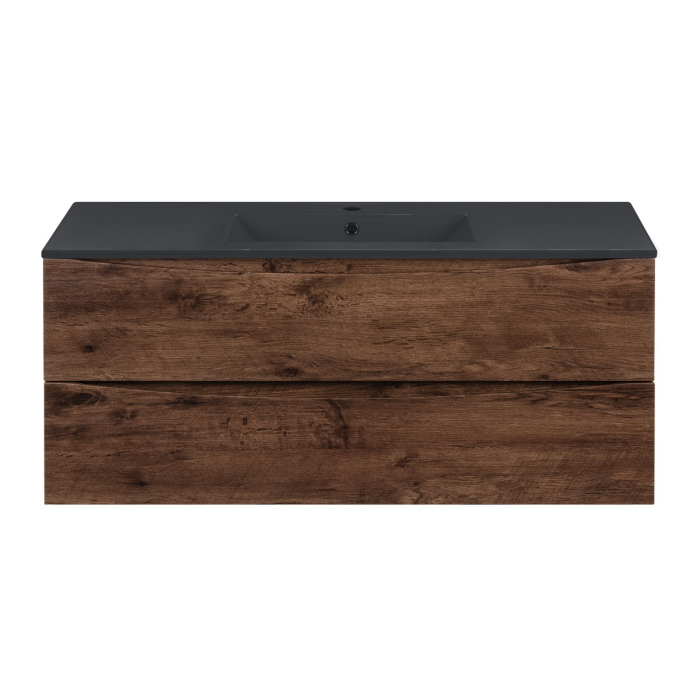 Тумба с раковиной Vincea Mia 1200 подвесная, 2 выкатных ящика soft close, R.Wood, VMC-2MC120RW+VBS-13120MB