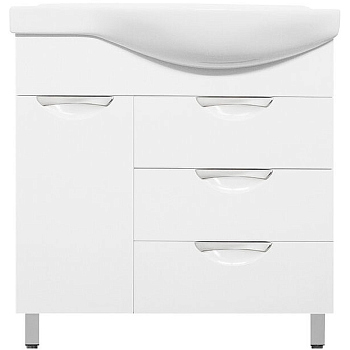 Тумба для комплекта Style Line Жасмин 82 L белая, с бельевой корзиной