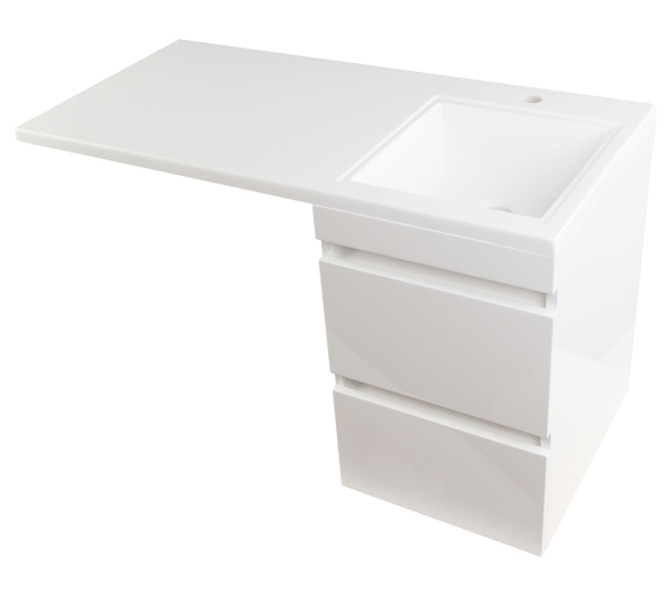 Тумба подвесная Style Line "Даллас 100", белая, PLUS, ЭМАЛЬ (без раковины)