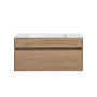 Тумба с раковиной Vincea Chiara 1000 подвесная, 1 выкатной ящик soft-close, N.Oak, VMC-2C100NO+VCB-13100W