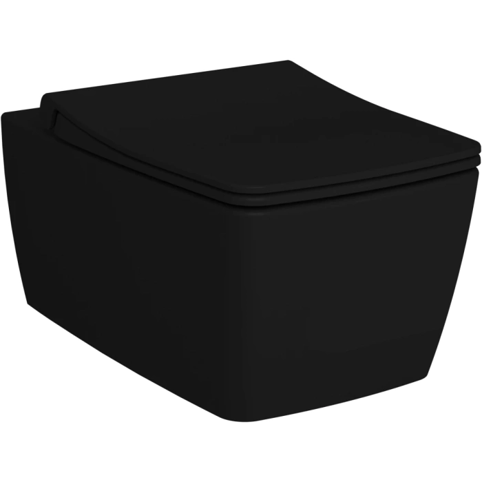 Подвесной безободковый унитаз Vitra Metropole Rim-Ex, цвет Матовый Черный, 7672B083-0101