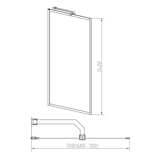 Душевая шторка на ванну Vincea VSB-41700CLB, 700*1400, черный, стекло прозрачное Душевая шторка на ванну Vincea VSB-41700CLB, 700*1400, черный, стекло прозрачное