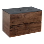 Тумба с раковиной Vincea Mia 800 подвесная, 2 выкатных ящика soft close, R.Wood, VMC-2MC800RW+VBS-13980MB