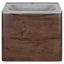 Тумба с раковиной Vincea Paola 600 подвесная, 2 выкатных ящика soft close, R.Wood, VMC-2P600RW+VCB-2VP600B
