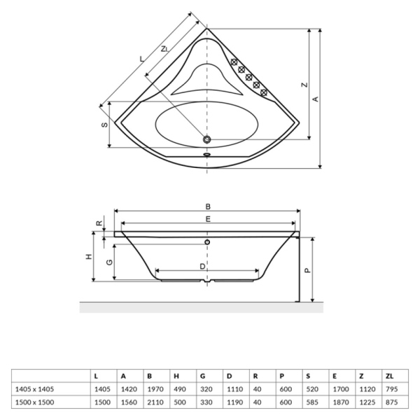 Акриловая ванна Excellent Glamour WAEX.GLA15WH Акриловая ванна Excellent Glamour WAEX.GLA15WH