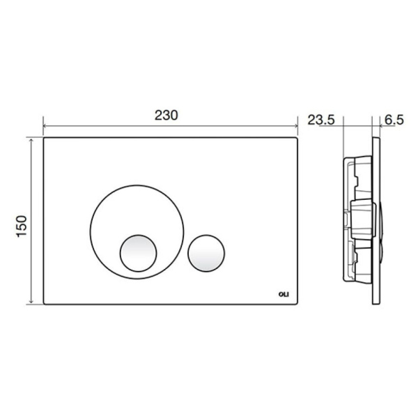 Панель механическая двойная OLI Globe, пластик soft-touch черный