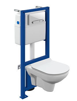 Комплект инсталляция+унитаз+клавиша смыва Cersanit, 64277