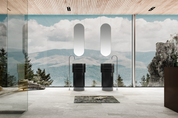 Раковина отдельностоящая прозрачная ABBER Kristall AT2701Onyx черная