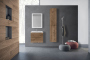 Тумба с раковиной Vincea Mia 600 подвесная, 2 выкатных ящика soft close, V.Oak, VMC-2MC600VO+VBS-13960MB