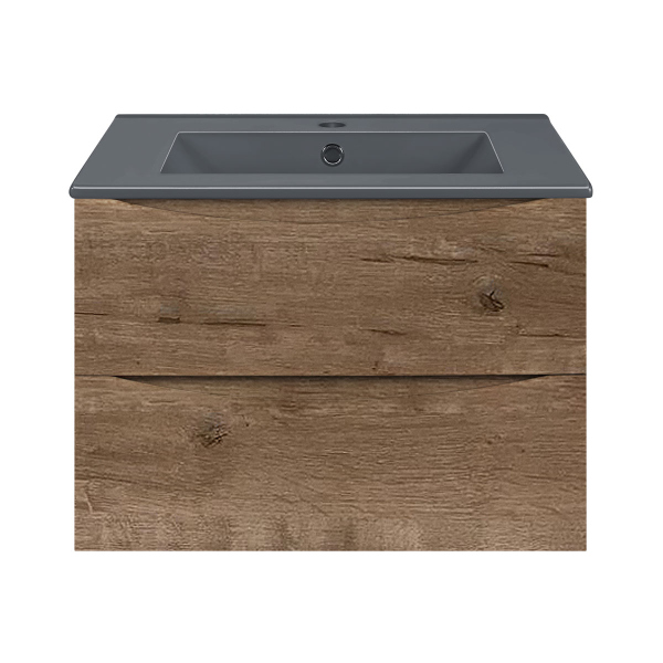 Тумба с раковиной Vincea Mia 600 подвесная, 2 выкатных ящика soft close, V.Oak, VMC-2MC600VO+VBS-13960 Тумба с раковиной Vincea Mia 600 подвесная, 2 выкатных ящика soft close, V.Oak, VMC-2MC600VO+VBS-13960