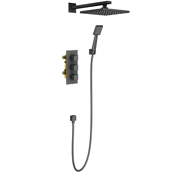 Душевая система встроенная с термостатом Timo Tetra-thermo черный (SX-0179/03SM)