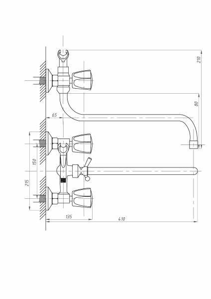 Смеситель для ванны с душем FAUZT FZs-428-17 тип См-ВУДРНШлА