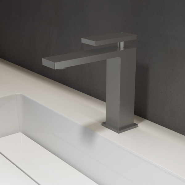 Смеситель для раковины Vincea Dice VBF-2DS1GM однорычажный, вороненая сталь