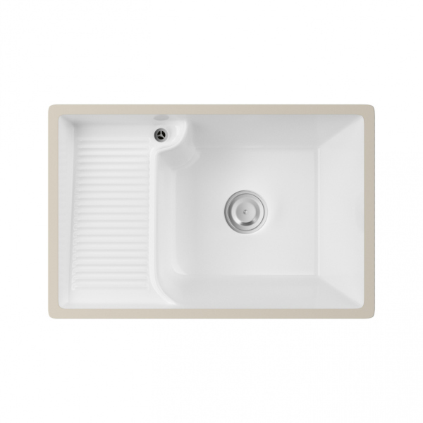 Раковина на стиральную машину встраиваемая снизу ABBER Rechteck AC2226L белая