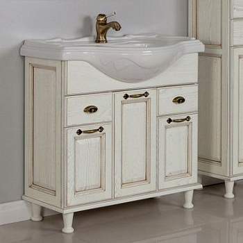 Тумба под раковину Акватон Жерона 1A158501GEM40 цвет Белое золото