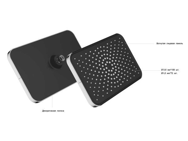 Верхний душ Vincea Inspire VSHD-3I4CMB, черный Верхний душ Vincea Inspire VSHD-3I4CMB, черный