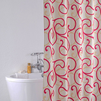 Штора для ванной Iddis Flower Lace Red
