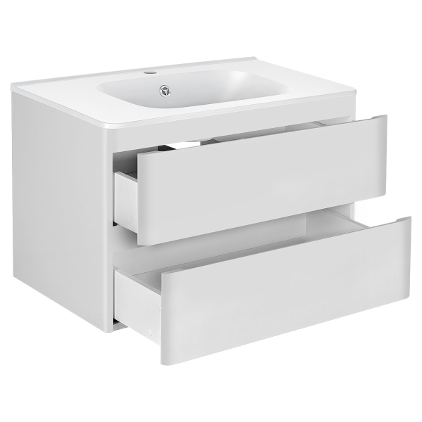 Тумба с раковиной Vincea Vico 800 подвесная, 2 выкатных ящика soft close, G.White, VMC-2V800GW+VCB-2VP800W Тумба с раковиной Vincea Vico 800 подвесная, 2 выкатных ящика soft close, G.White, VMC-2V800GW+VCB-2VP800W