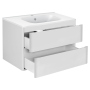 Тумба с раковиной Vincea Vico 800 подвесная, 2 выкатных ящика soft close, G.White, VMC-2V800GW+VCB-2VP800W