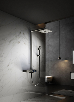 Душевая стойка Vincea Inspire VSFS-3I13TMB термостатическая с изливом, черный