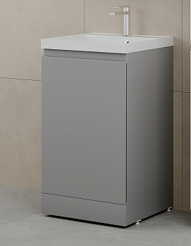 Тумба без раковины напольная "БАТЛЕР" 500 Люкс антискрейтч серый PLUS, СС-00002489