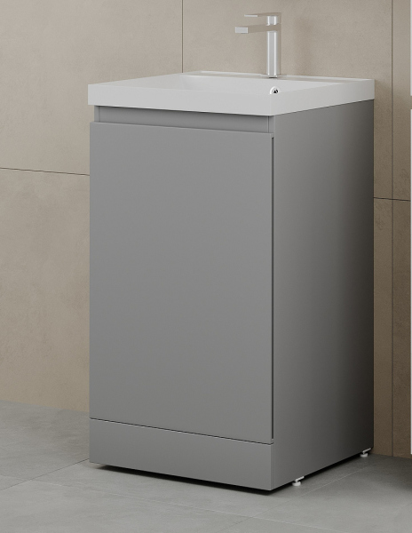 Тумба без раковины напольная "БАТЛЕР" 500 Люкс антискрейтч серый PLUS, СС-00002489