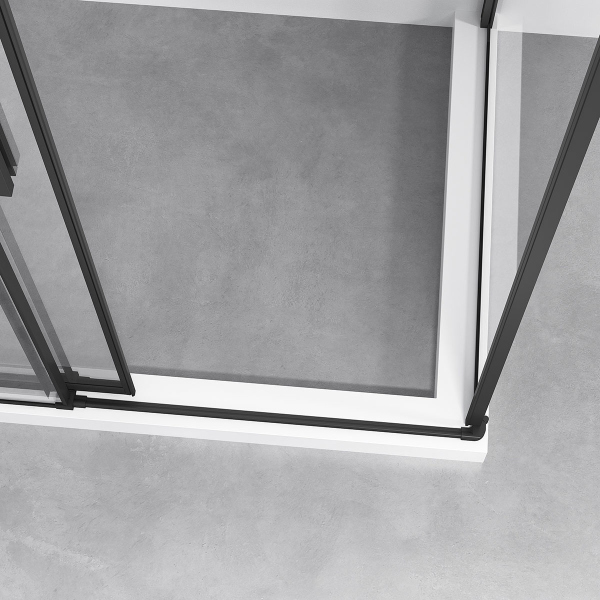 Душевой уголок Vincea Slim-N VSR-4SN8011CLB, 1100*800, черный, стекло прозрачное