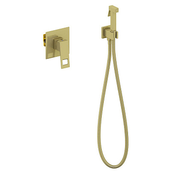 Смеситель встроенный с гигиеническим душем Timo Briana (7189/17SM) золото матовое