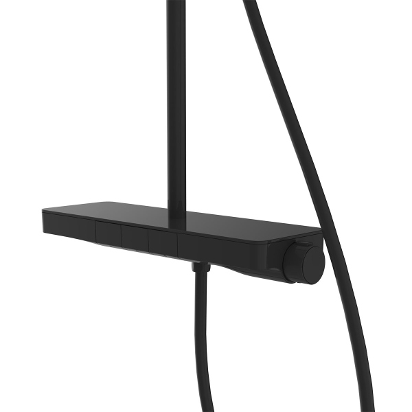 Душевая стойка Vincea Inspire VSFS-3I12TMB термостатическая с изливом, 30см верх.душ, черный