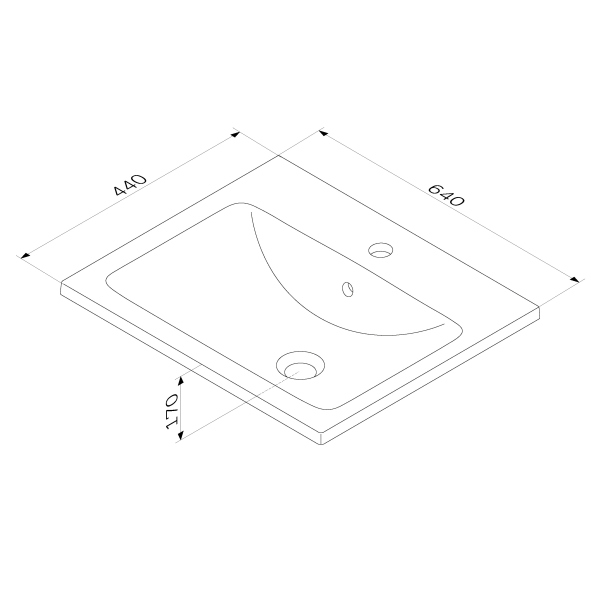Раковина мебельная, керамическая, 65 см AM.PM X-Joy, M85AWCC0652WG64