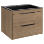 Тумба с раковиной Vincea Chiara 2D 600 подвесная, N.Oak, VMC-2C2600NO+VCB-13600G