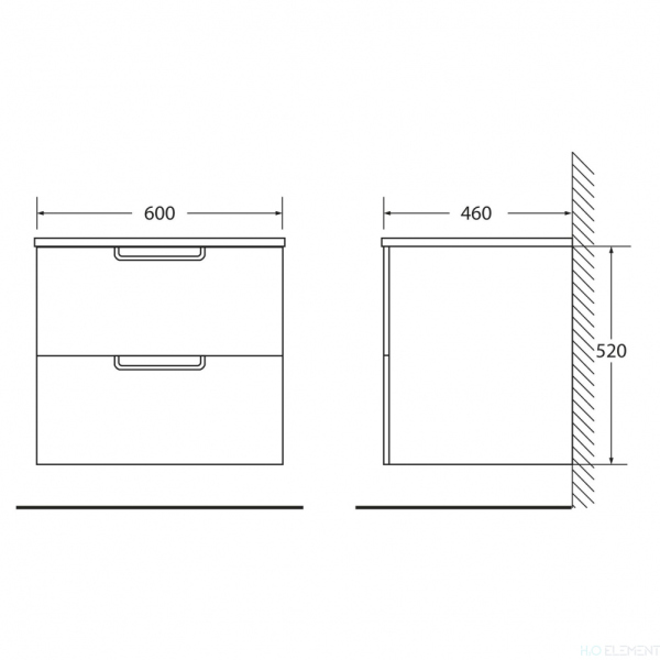 Тумба с раковиной Belbagno, BB600DDAC-PAT/MO+ BB600ETL (готовый набор)