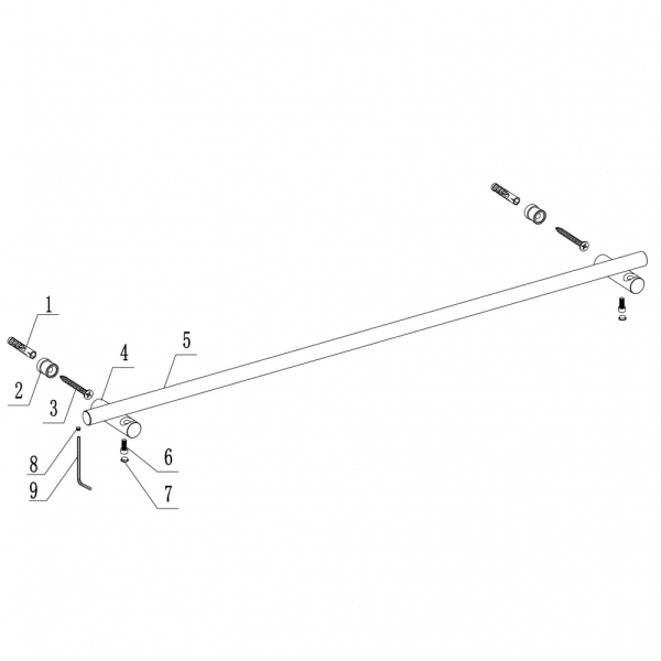 Полотенцедержатель ABBER Osten 316 AA1857BGG оружейная сталь брашированная